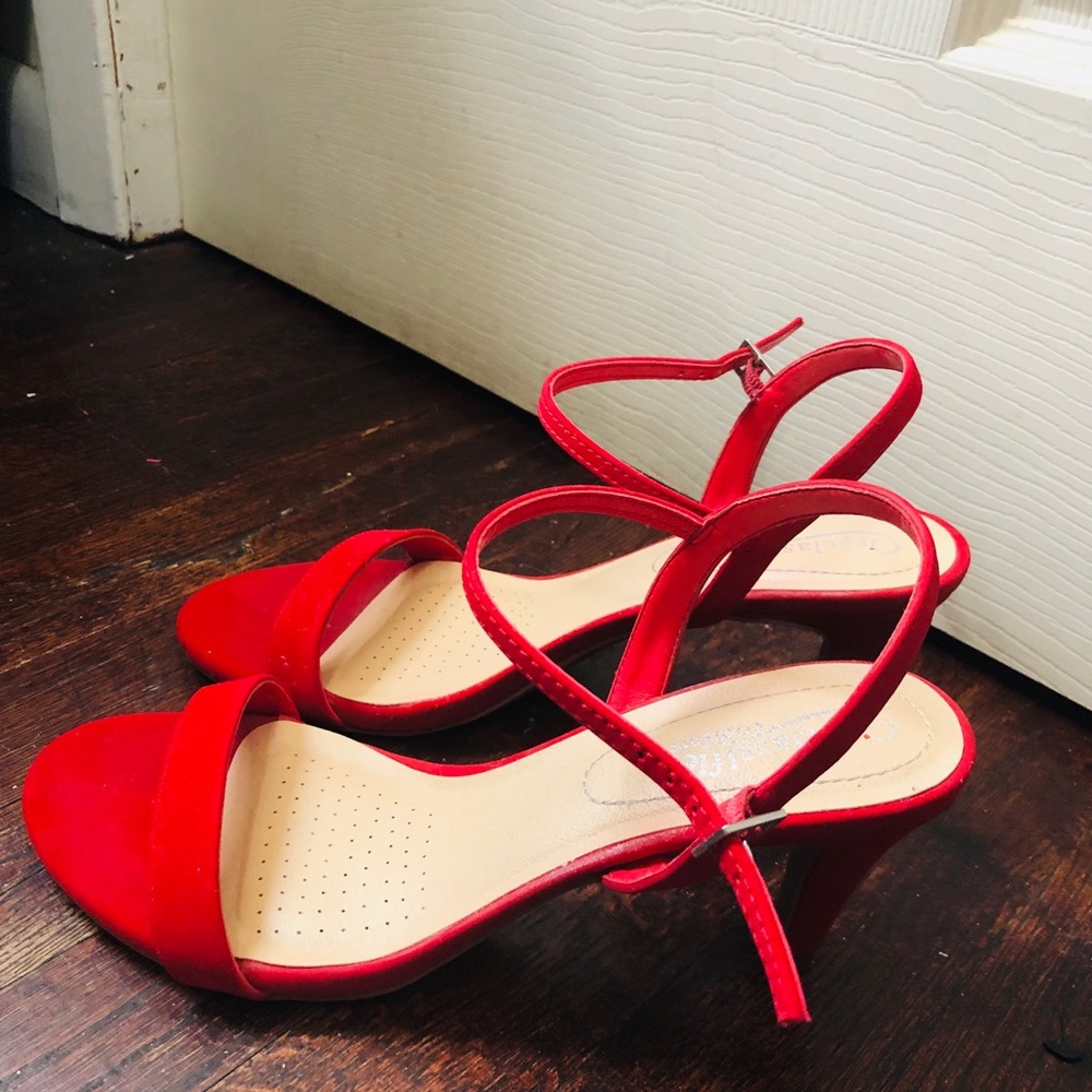 Ruby red high heels